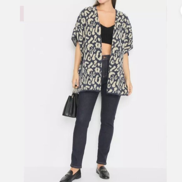 Marina Rinaldi Voyage Malese Mohair blend cardigan Leopard Size L NWT - Picture 1 of 6